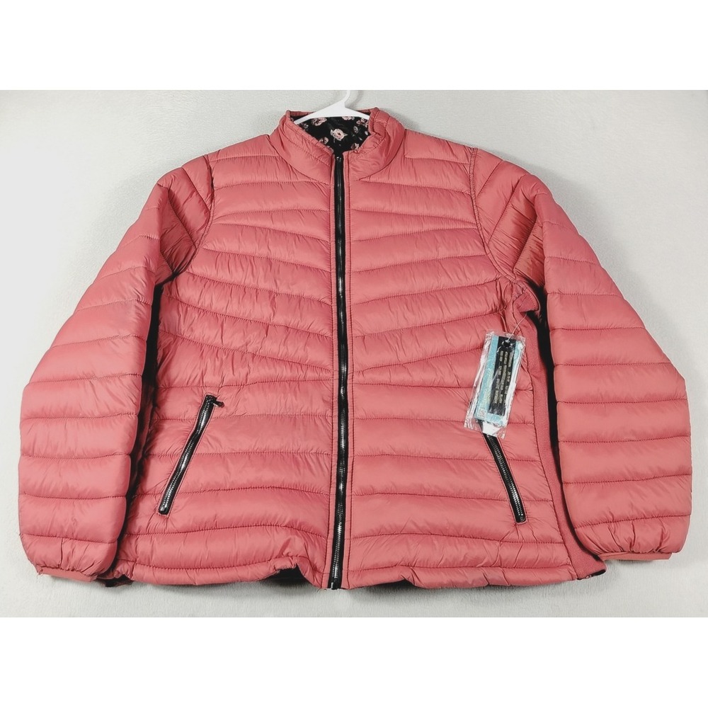 Special One Jacket Womens‎ 3X Pink Reversible Floral Quilted Puffer Full Zip